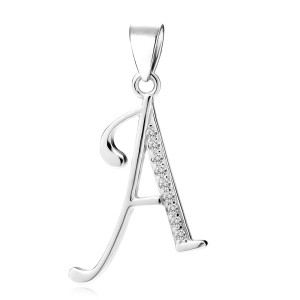 Pandantiv initiala litera A argint cu pietre DiAmanti LZ0002_A-DIA (Argint 925‰ 1,1 g.) Pandantiv initiala litera A argint cu pietre DiAmanti LZ0002_A-DIA (Argint 925‰ 1,1 g.)